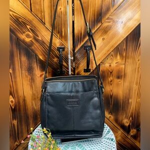 Relic Black Leather Messenger Bag